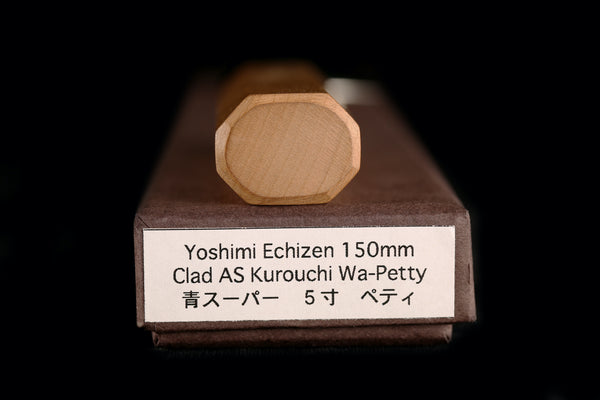 Yoshimi Echizen 150mm Stainless Clad Blue Super Kurouchi Wa-Petty