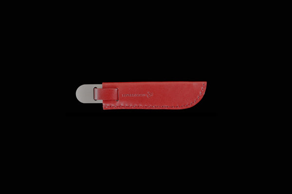 Chocolate Knife Silver with Red Leather Case
