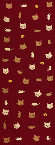 Tenugui - Cat and Rat