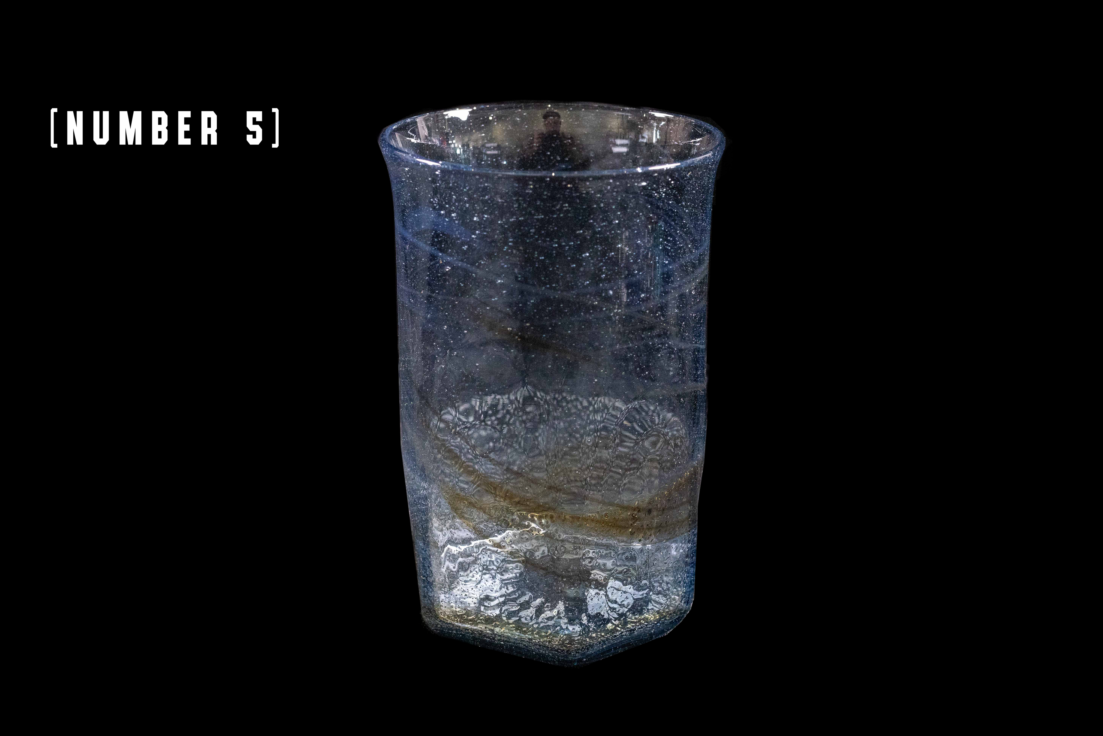 Silver Flake Octagonal Glass (Michinoku Blue Color)