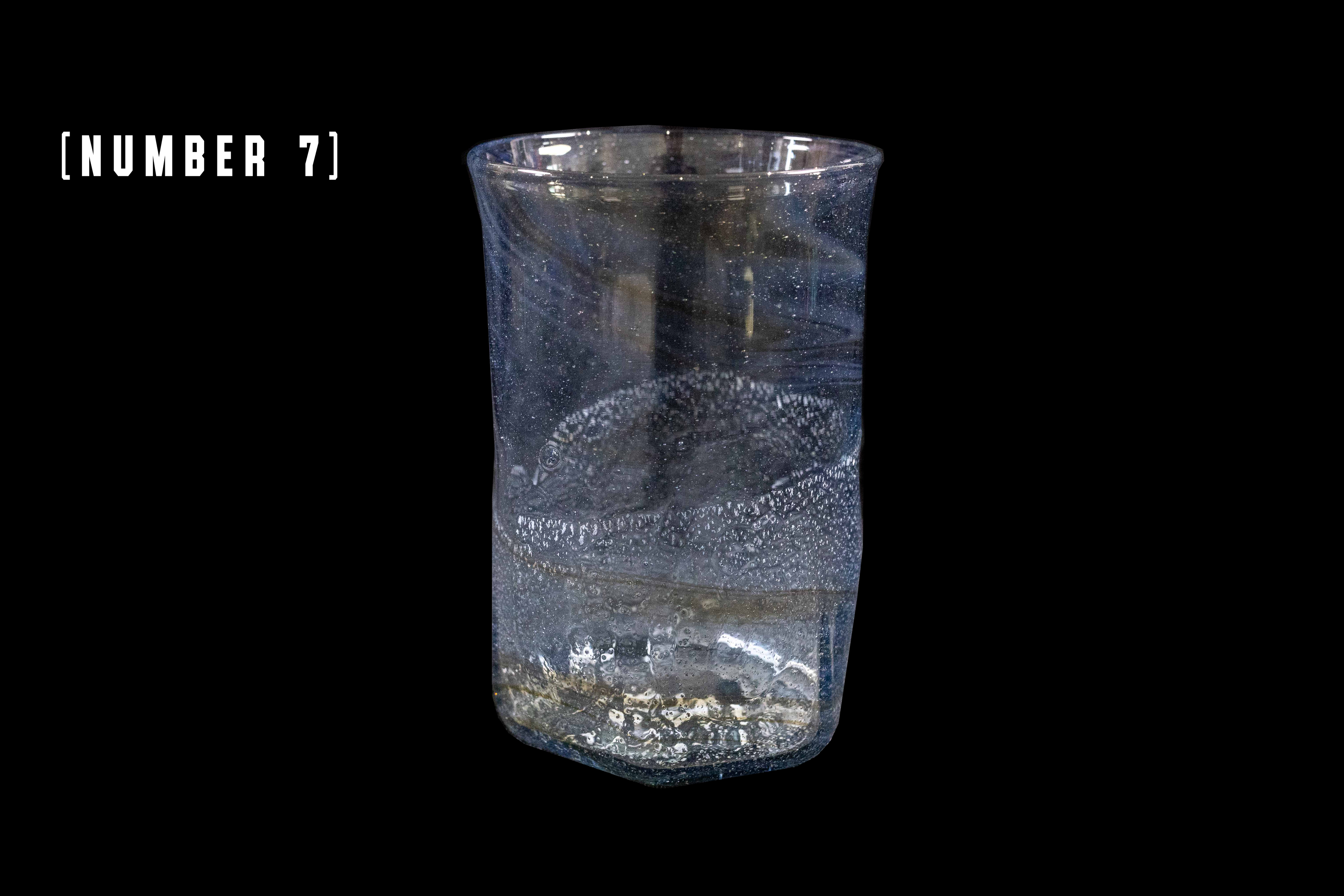 Silver Flake Octagonal Glass (Michinoku Blue Color)