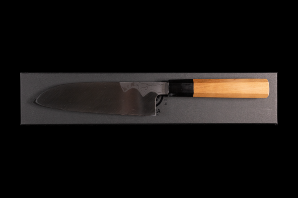 Tanabe Tatara no Sato 165mm Suminagashi Kataba Santoku