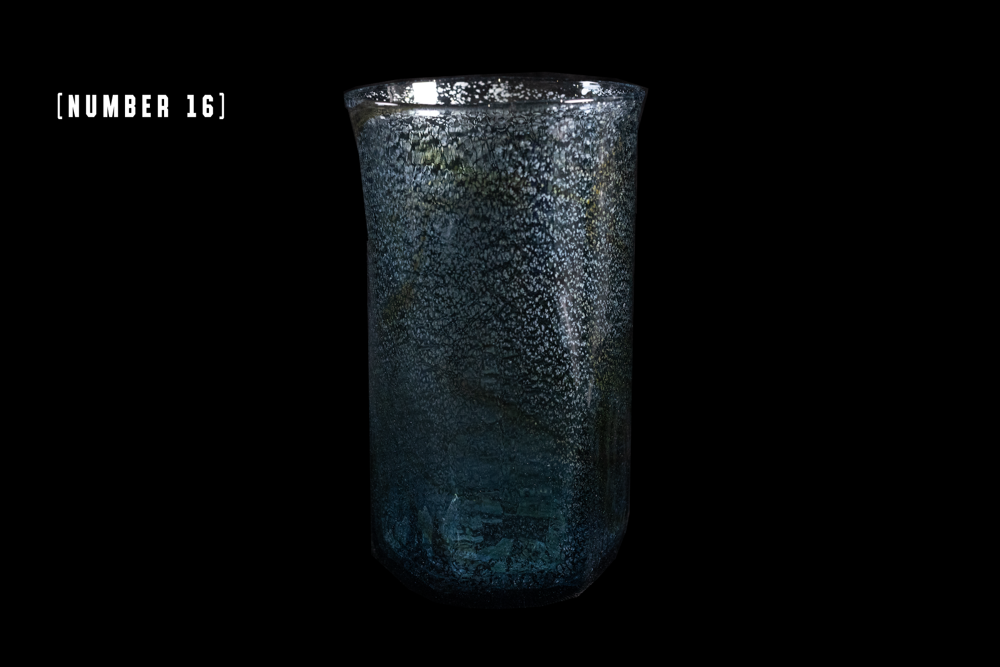 Silver Flake Octagonal Glass (Michinoku Blue Color)