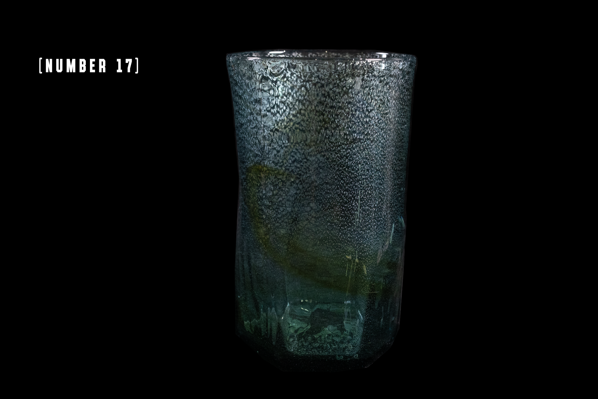 Silver Flake Octagonal Glass (Michinoku Blue Color)