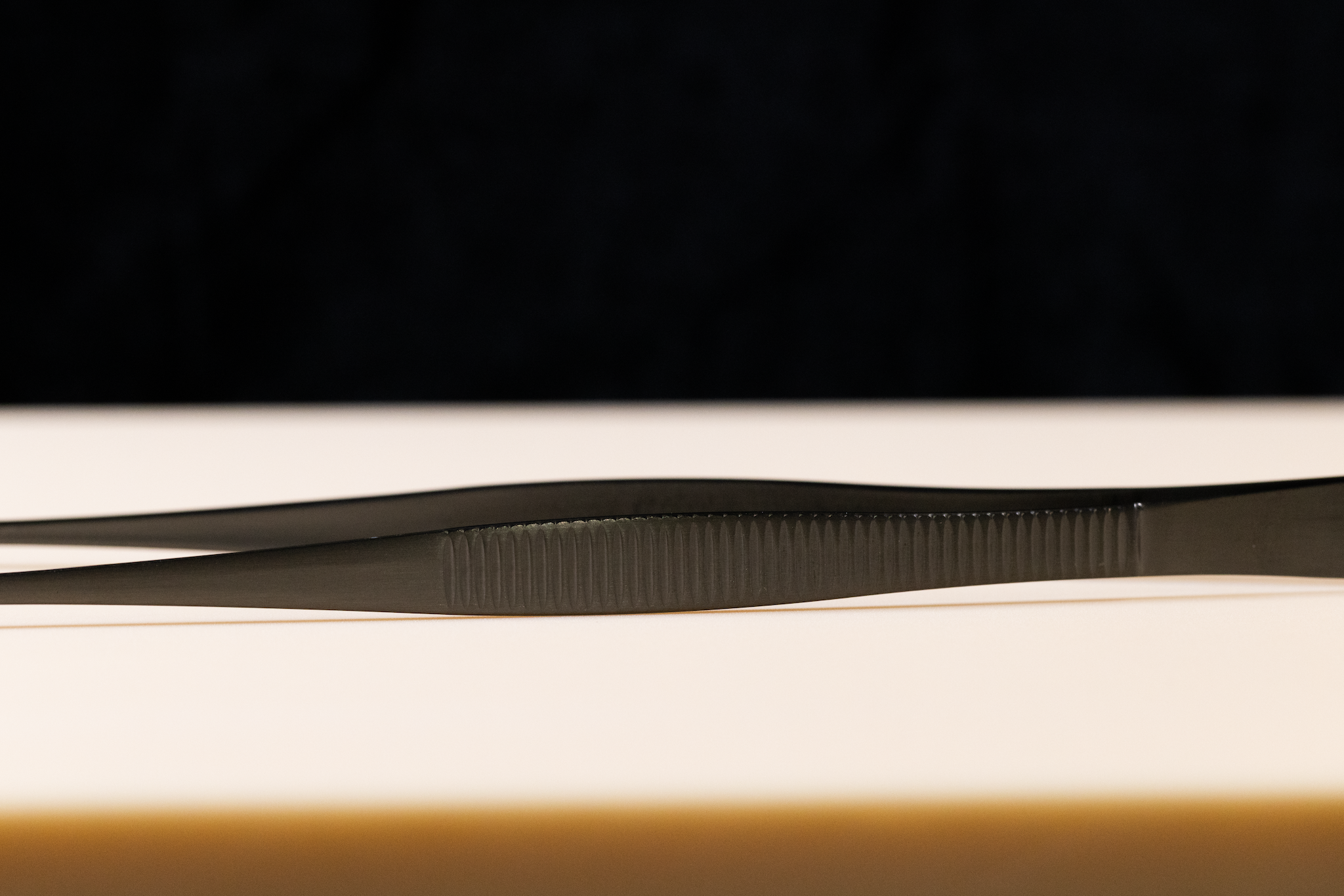 Straight Plating Tweezers - 300mm Stainless Black