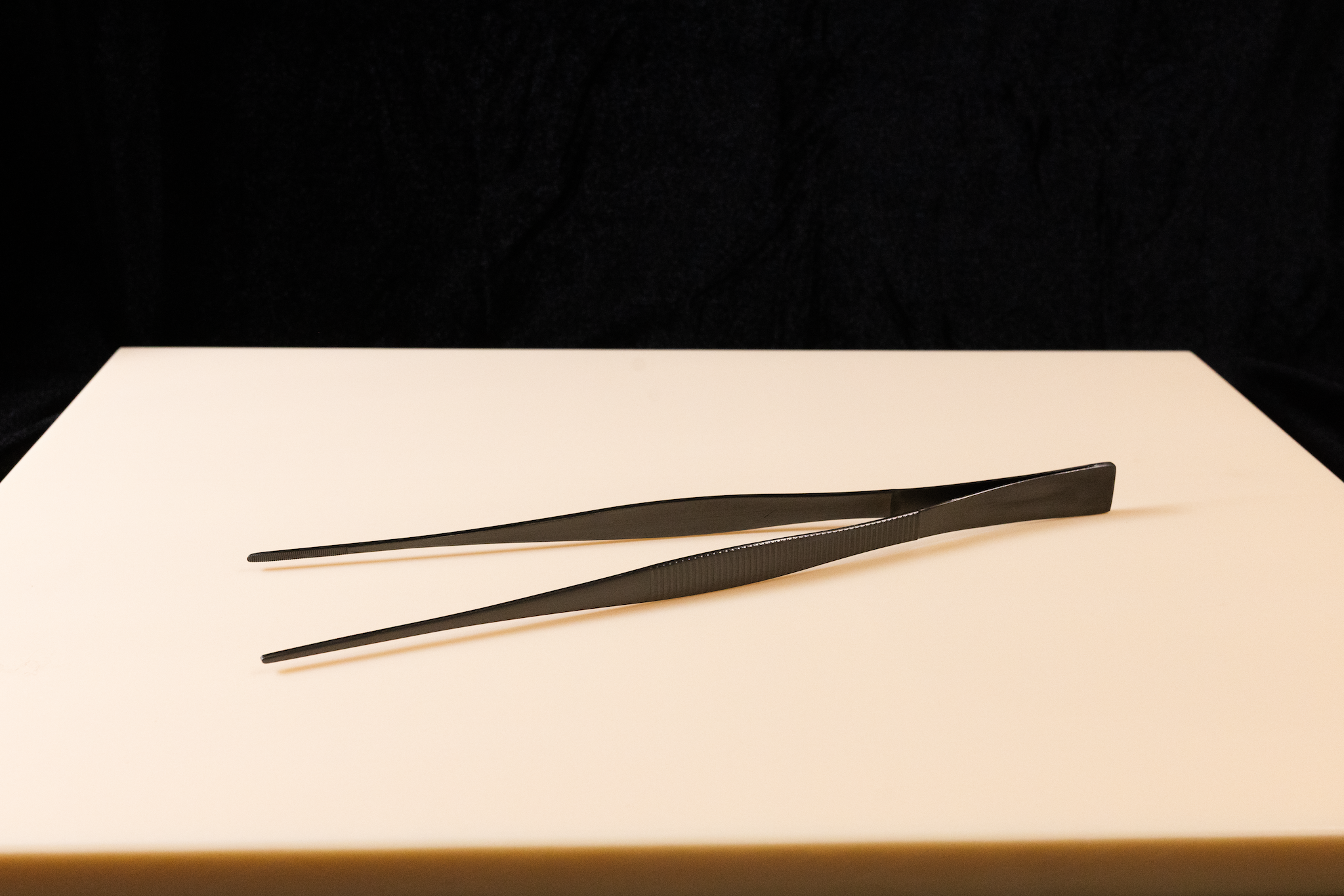 Straight Plating Tweezers - 300mm Stainless Black