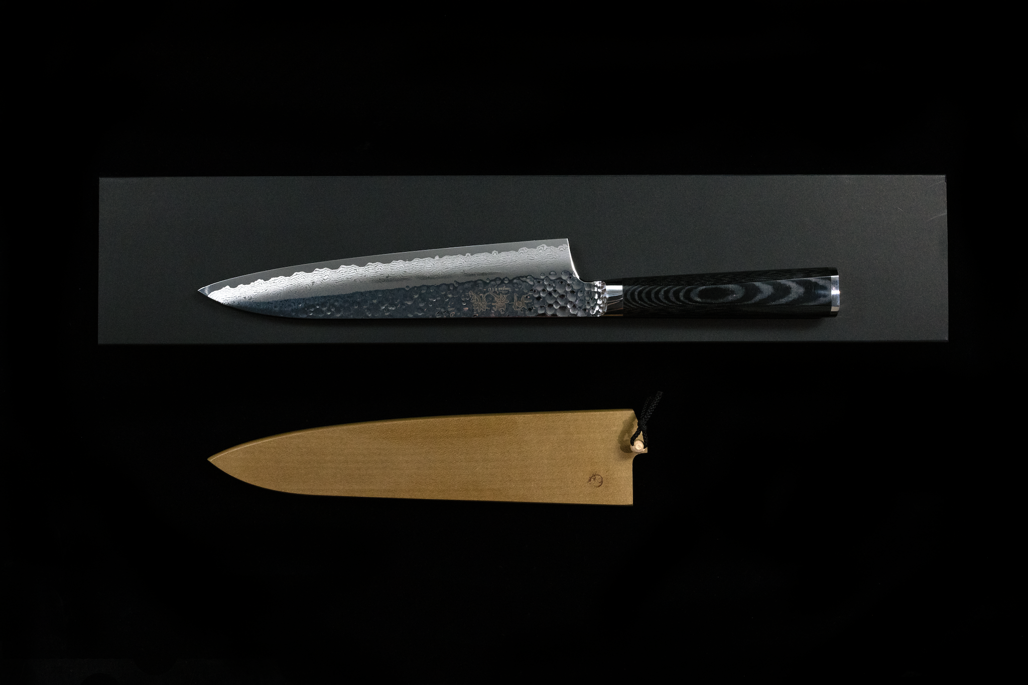 Tanganryu 210mm Hammered Damascus Gyuto (Micarta Handle)