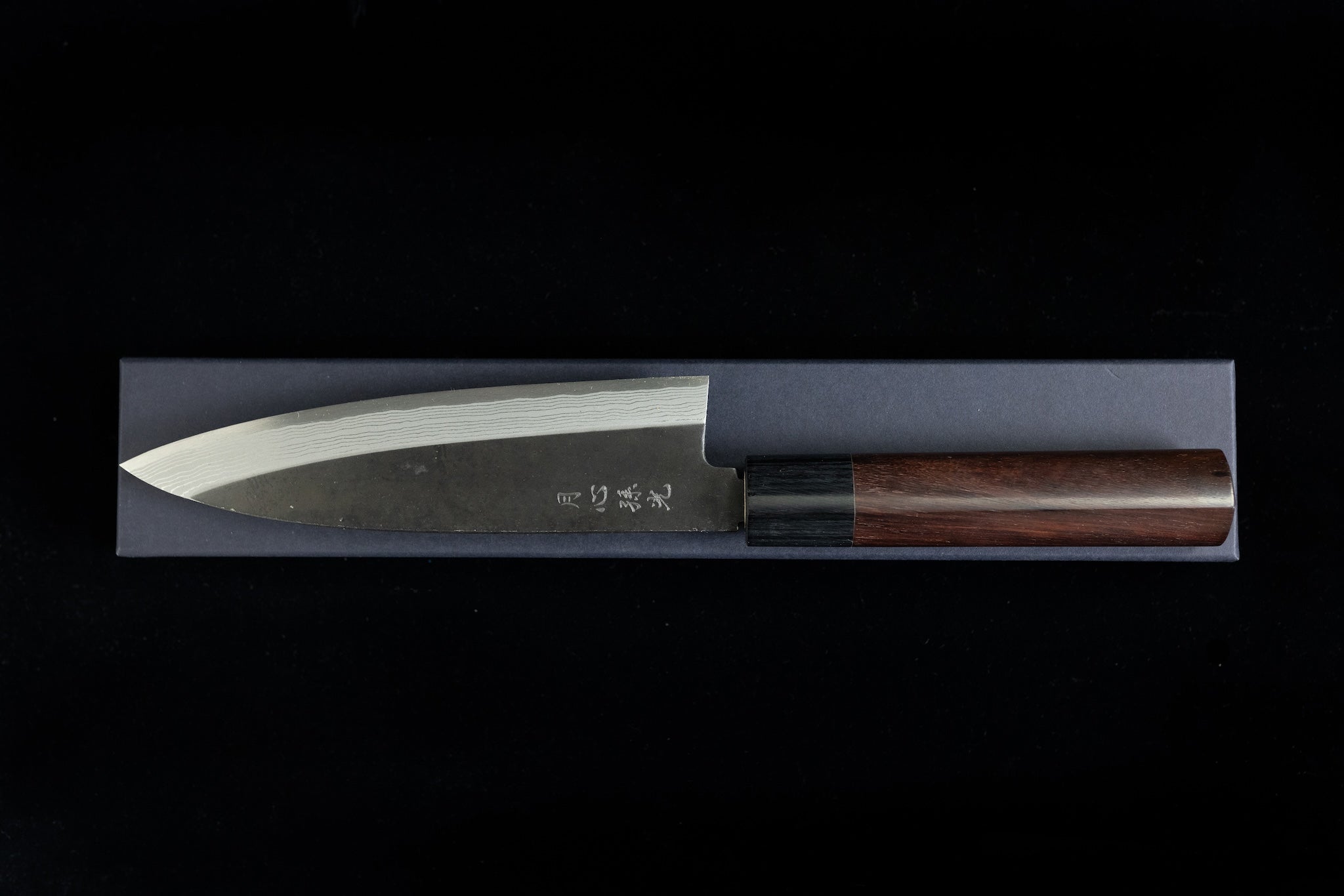Gesshin Magomitsu 165mm Kurouchi Damascus Funayuki