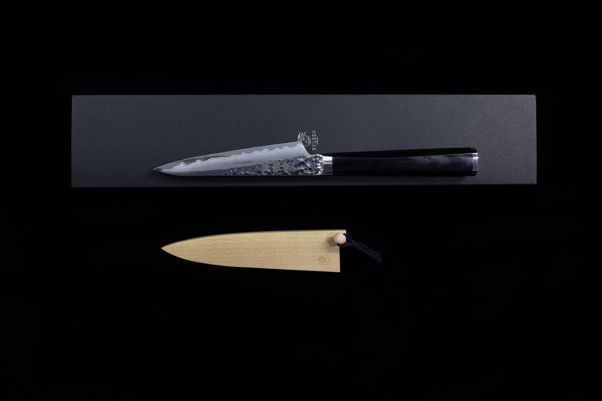 Tanganryu 105mm Hammered Damascus Petty (Micarta Handle)