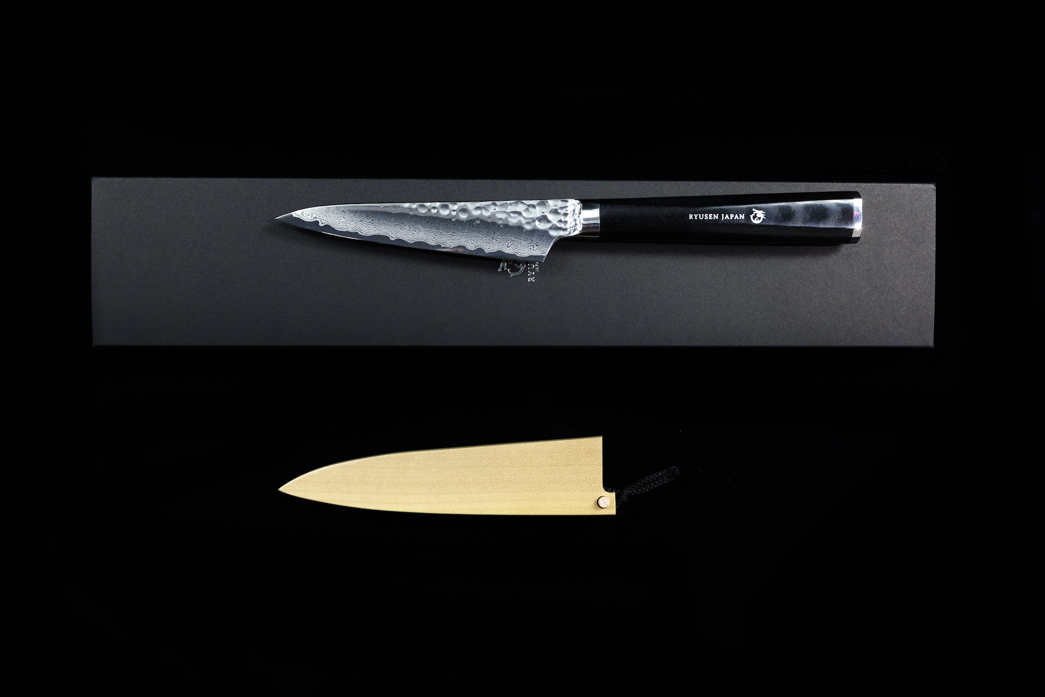 Tanganryu 105mm Hammered Damascus Petty (Micarta Handle)