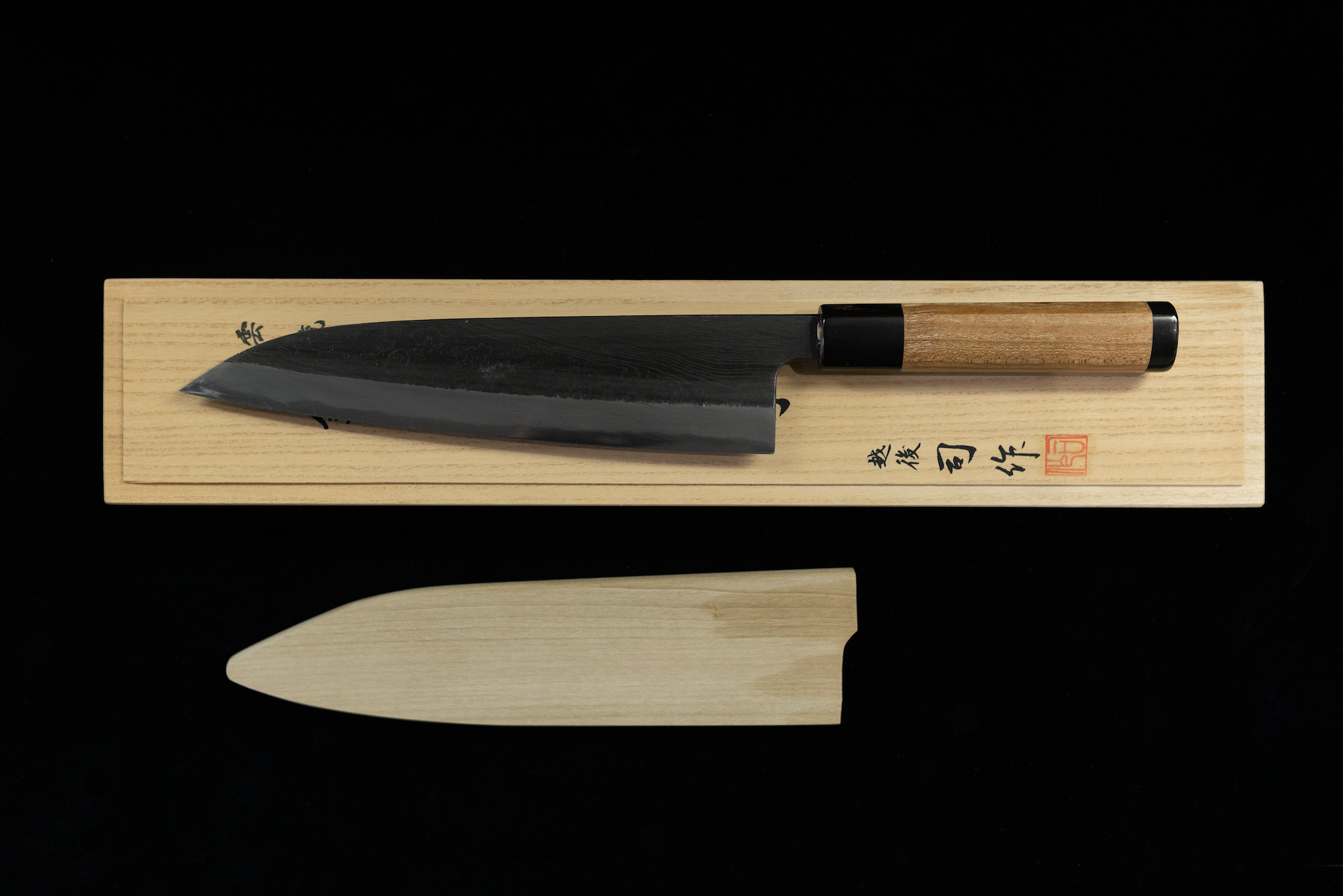Tsukasa 240mm White Steel Unryu Kurouchi Damascus Wa-Gyuto