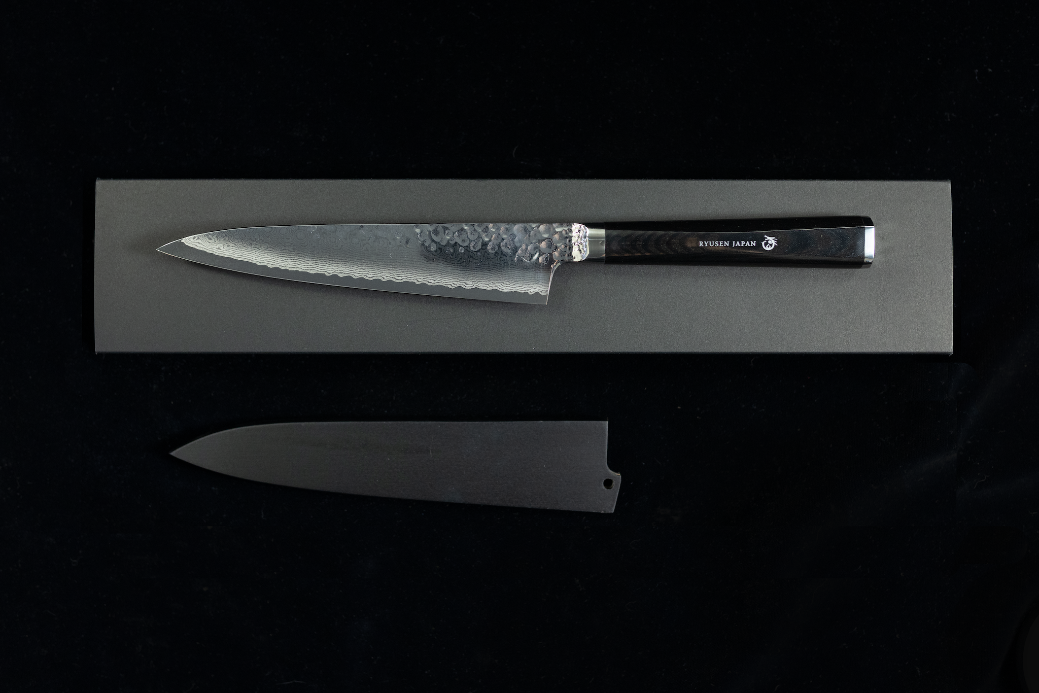 Tanganryu 150mm Hammered Damascus Petty (Micarta Handle)