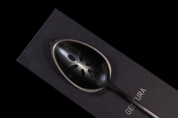 Gestura 00 Gunmetal Slotted Spoon