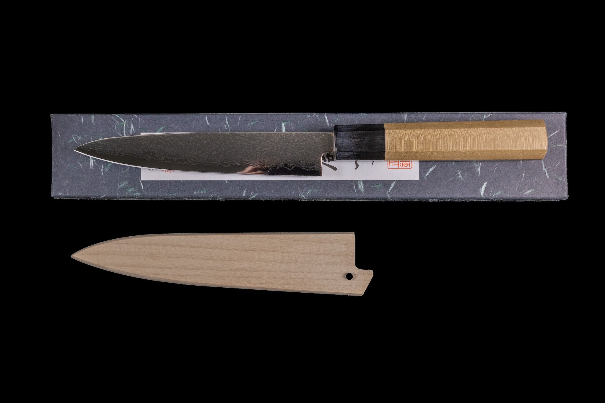Gesshin Uraku 150mm Ginsanko Damascus Wa-Petty