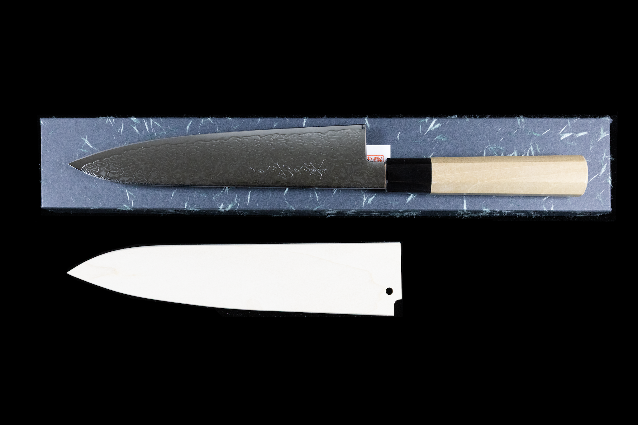 Gesshin Uraku 210mm Ginsanko Damascus Wa-Gyuto