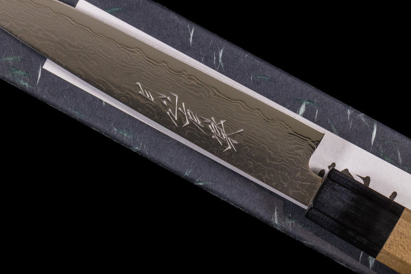 Gesshin Uraku 150mm AUS10 Damascus Wa-Petty