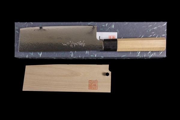 Gesshin Uraku 180mm AUS10 Damascus Nakiri