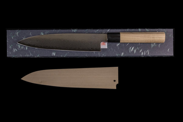 Gesshin Uraku 210mm AUS10 Damascus Wa-Gyuto