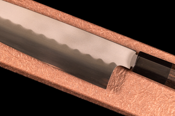 Gesshin Ittetsu 210mm White #2 Honyaki Wa-Gyuto with Ebony Handle