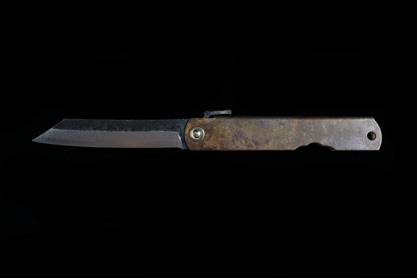Kurouchi Folding Knife - Copper Patina Handle