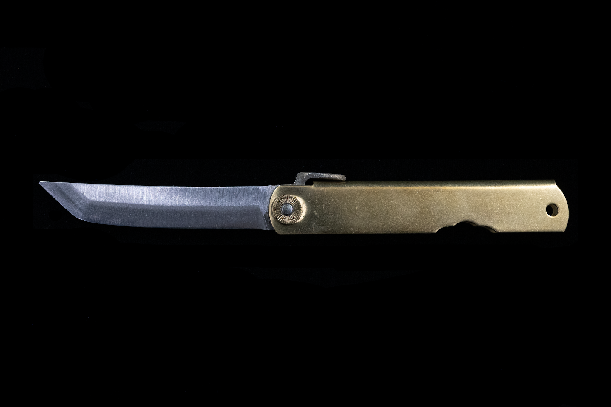 Kensaki Folding Knife - Brass Handle - Japanese Knife Imports