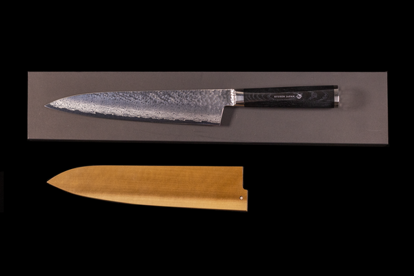 Tanganryu 240mm Hammered Damascus Gyuto (Micarta Handle)