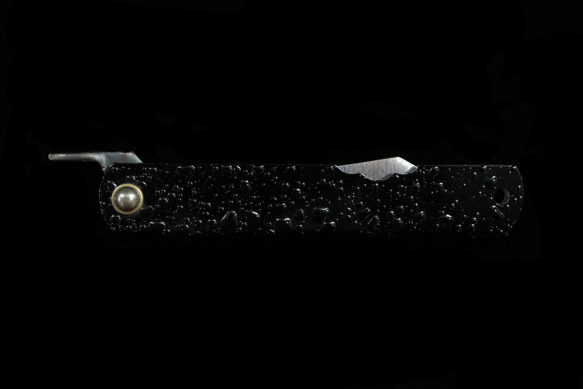 Folding Knife - Black Watersplash Handle