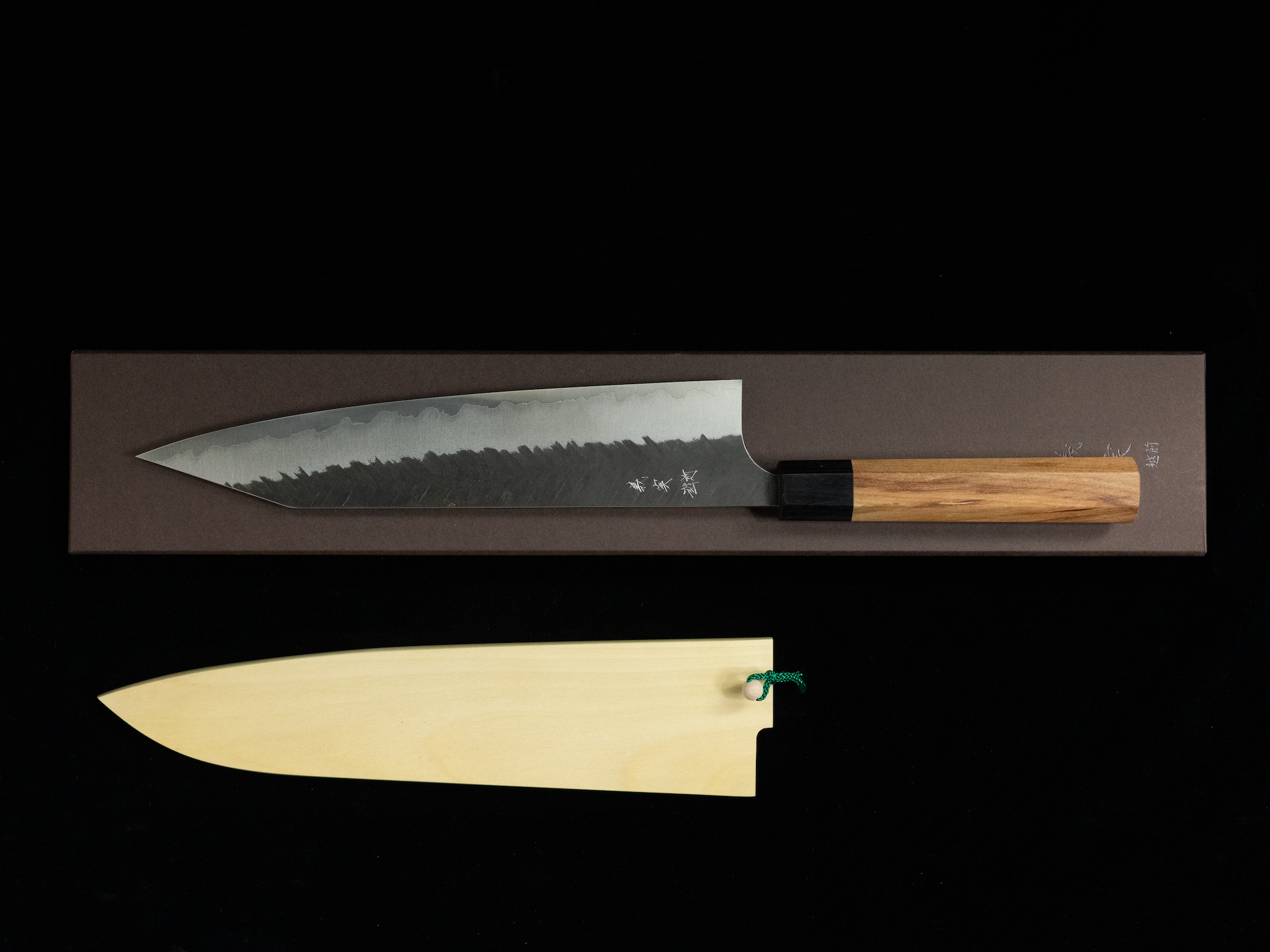 Yoshimi Echizen 240mm Stainless Clad Blue Super V-Hammered Wa-Gyuto