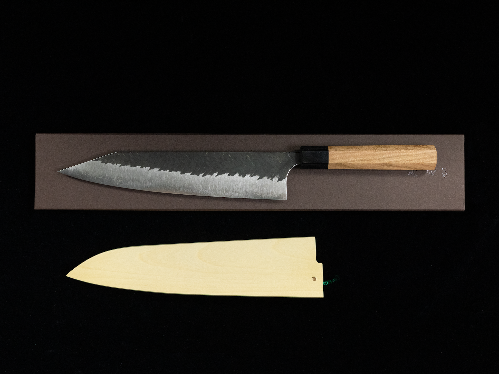 Yoshimi Echizen 240mm Stainless Clad Blue Super V-Hammered Wa-Gyuto