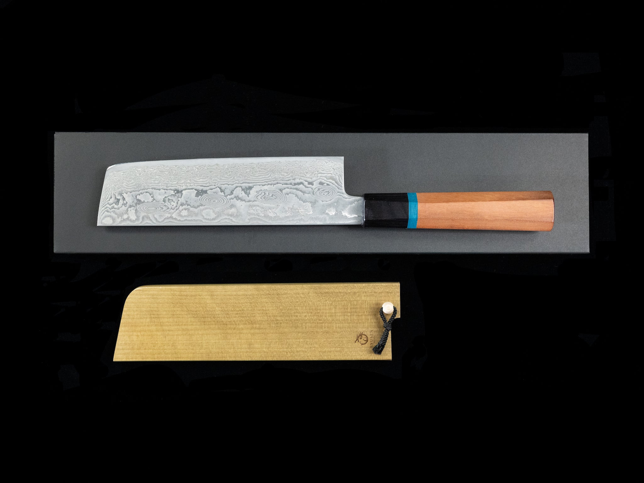 Bontenunryu Kai 165mm Stainless Damascus Wa-Nakiri