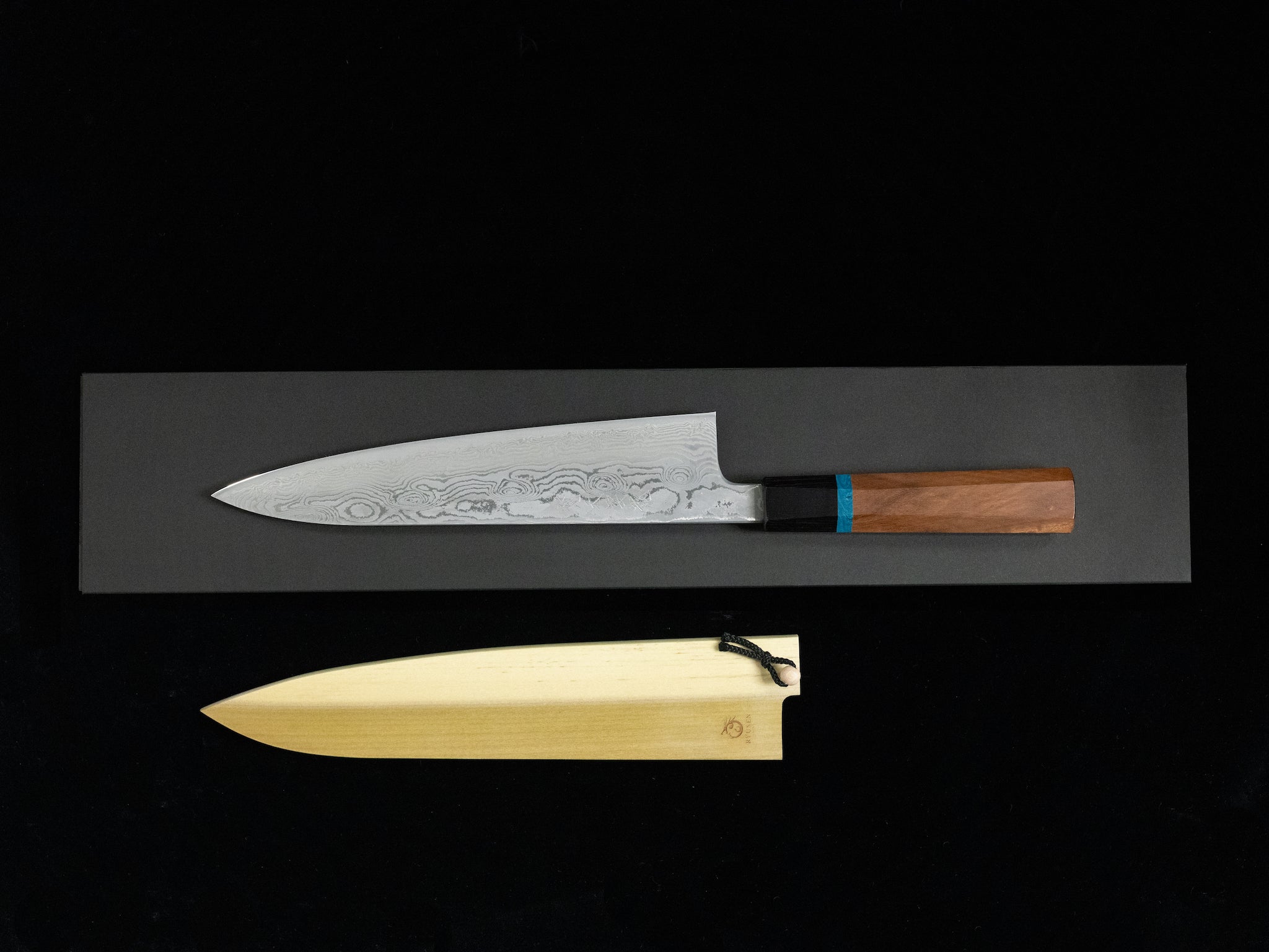 Bontenunryu Kai 210mm Stainless Damascus Wa-Gyuto