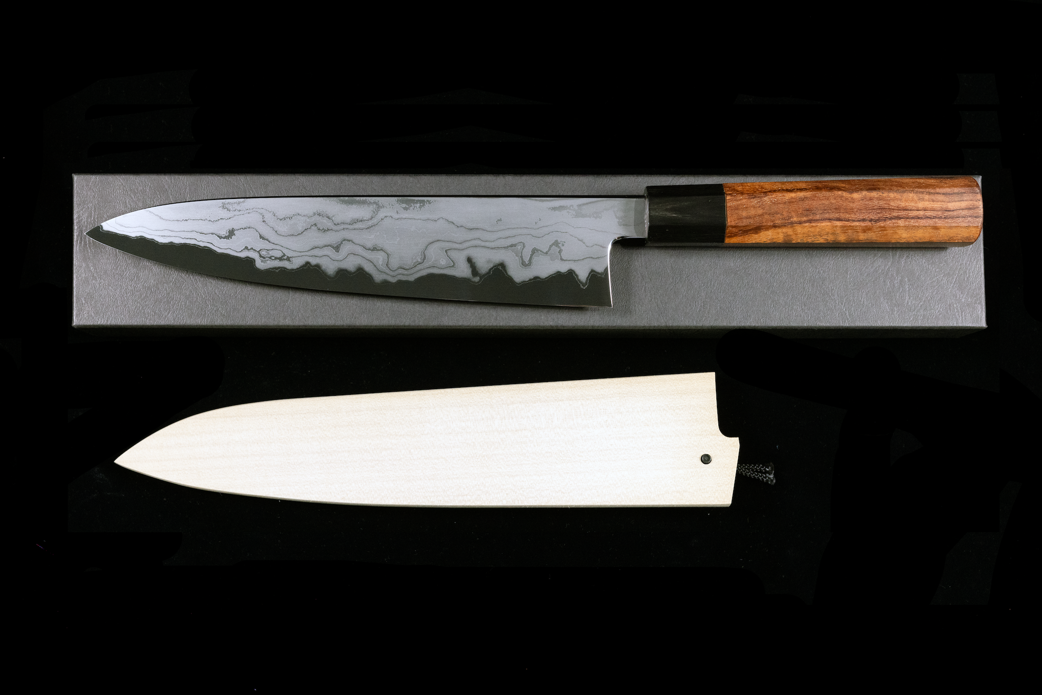 Tetsujin 240mm Blue #2 Damascus Wa-Gyuto