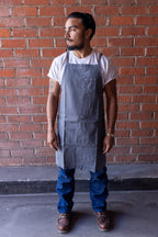 White Bark Workwear Full Cross-Back Apron - Granite