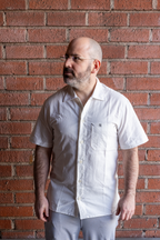 L'Ouvrier, Short-Sleeve Work Shirt - Natural