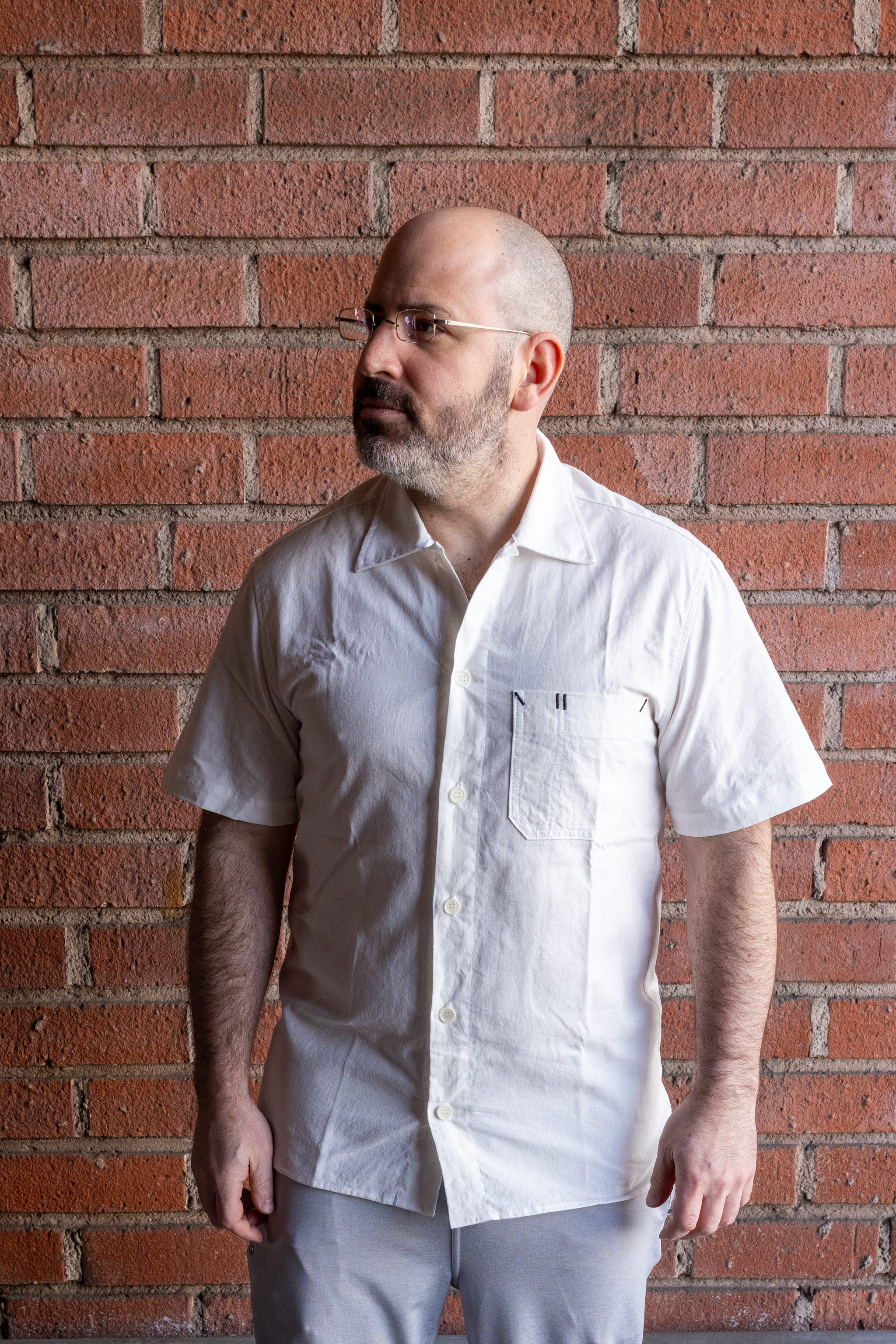 L'Ouvrier, Short-Sleeve Work Shirt - Natural