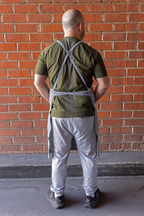 White Bark Workwear Full Cross-Back Apron - Blue & White Yarn Dye Stripe