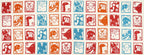 Tenugui - Junishi (Japanese Zodiac)