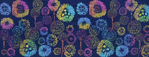 Tenugui - Hanabi (Fireworks) with Blue Sky
