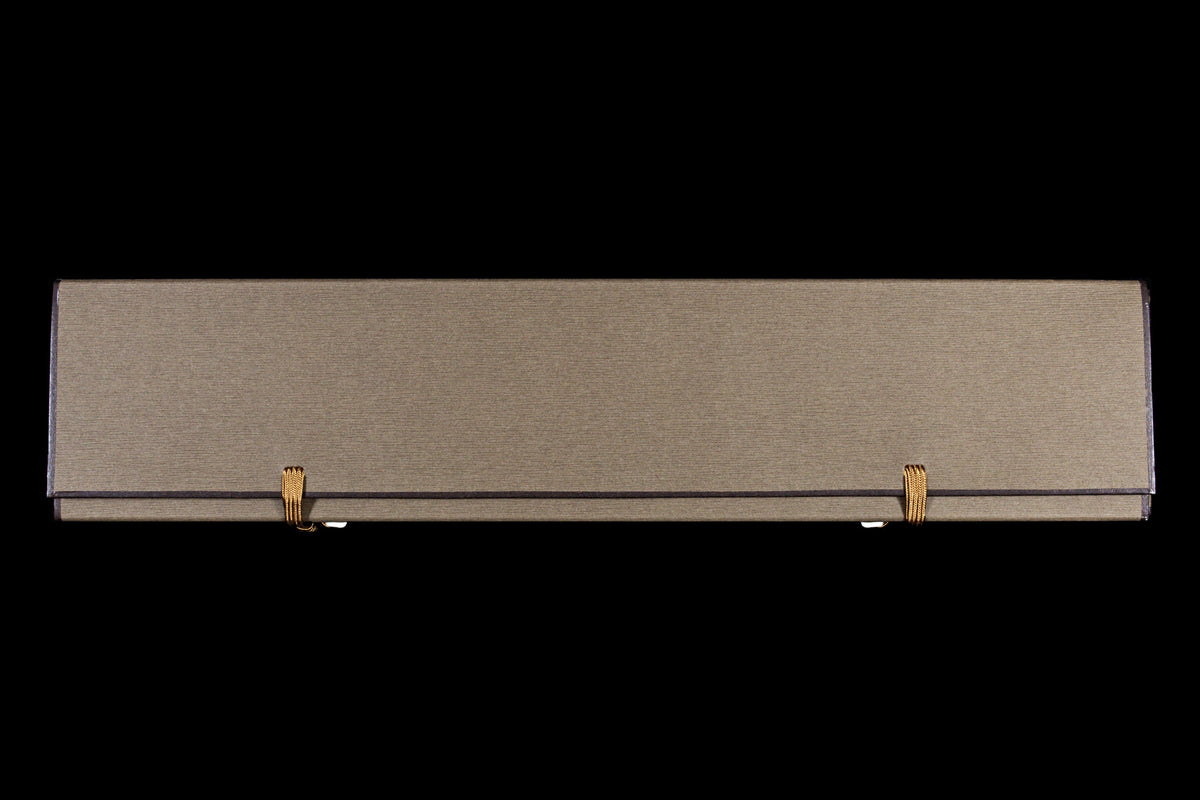 Gen 150mm Kurouchi Santoku box, closed, viewed from above