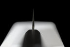 Choil view of the Gesshin Kagekiyo 210mm Blue #1 Kiritsuke Wa-Gyuto showing the blade profile