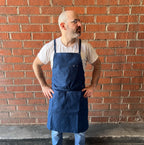 White Bark Workwear Full Cross-Back Apron - Navy