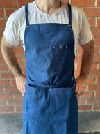 White Bark Workwear Full Cross-Back Apron - Navy