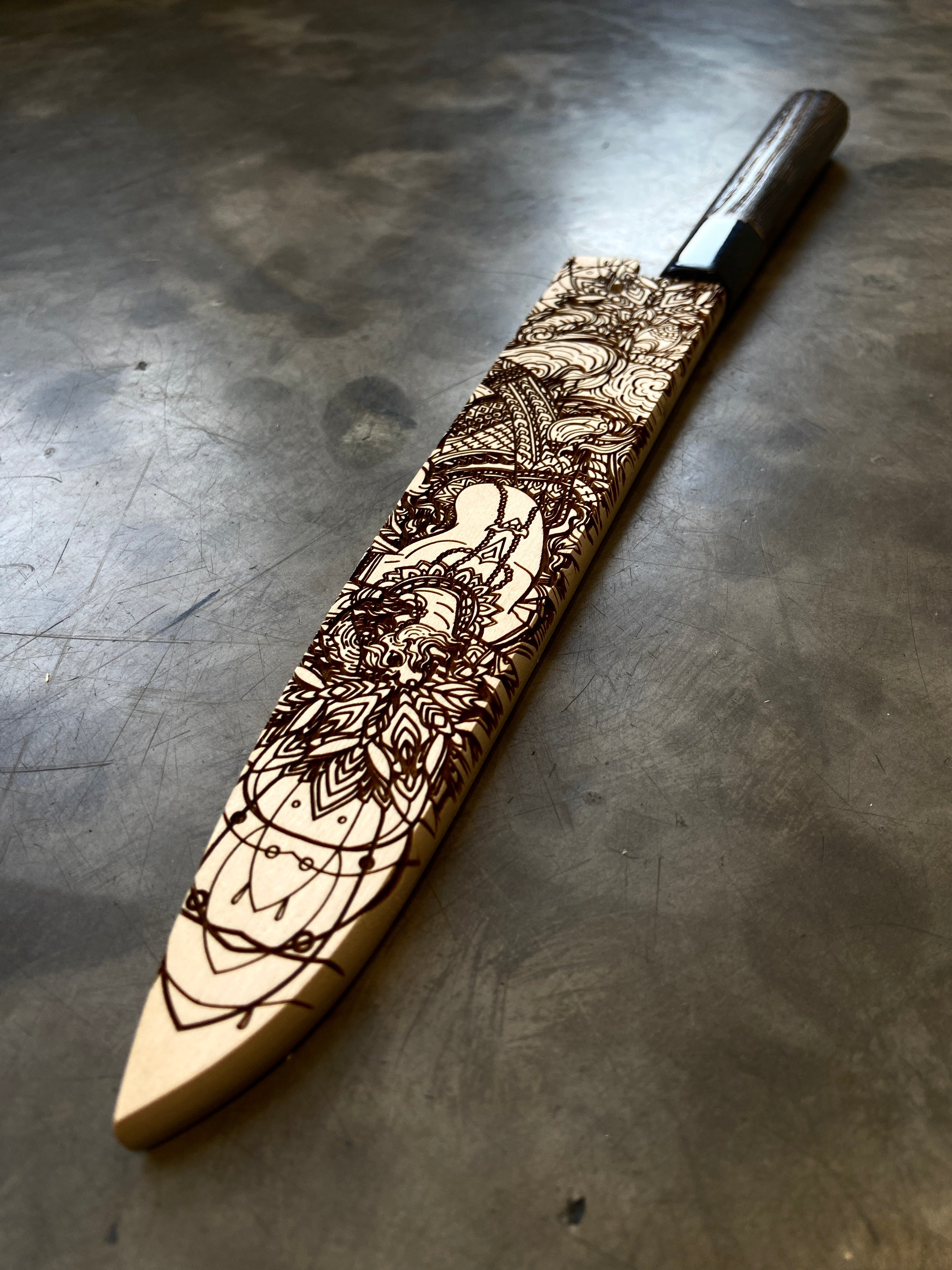 Instagram Special - Kochi 180mm Kurouchi Stainless Clad Carbon Wa-Petty
