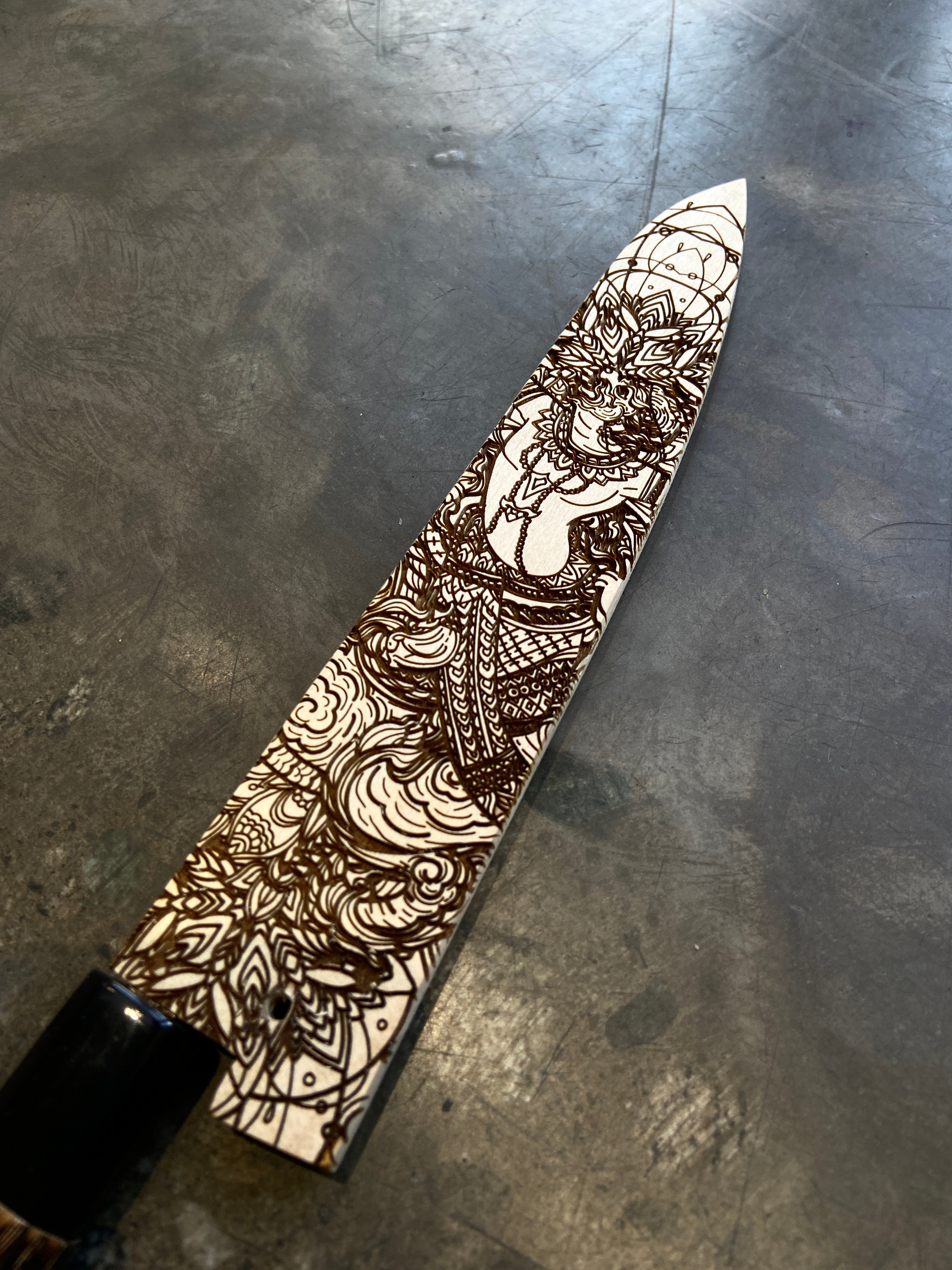 Instagram Special - Kochi 180mm Kurouchi Stainless Clad Carbon Wa-Petty