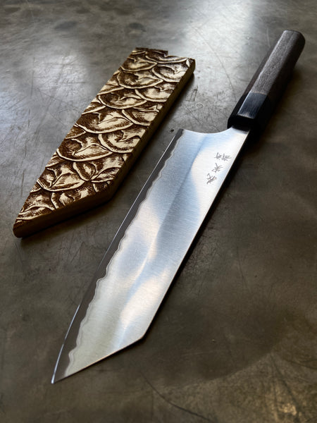 Instagram Special - Yoshimi Echizen 165mm Stainless Clad White #2 Migaki Santoku