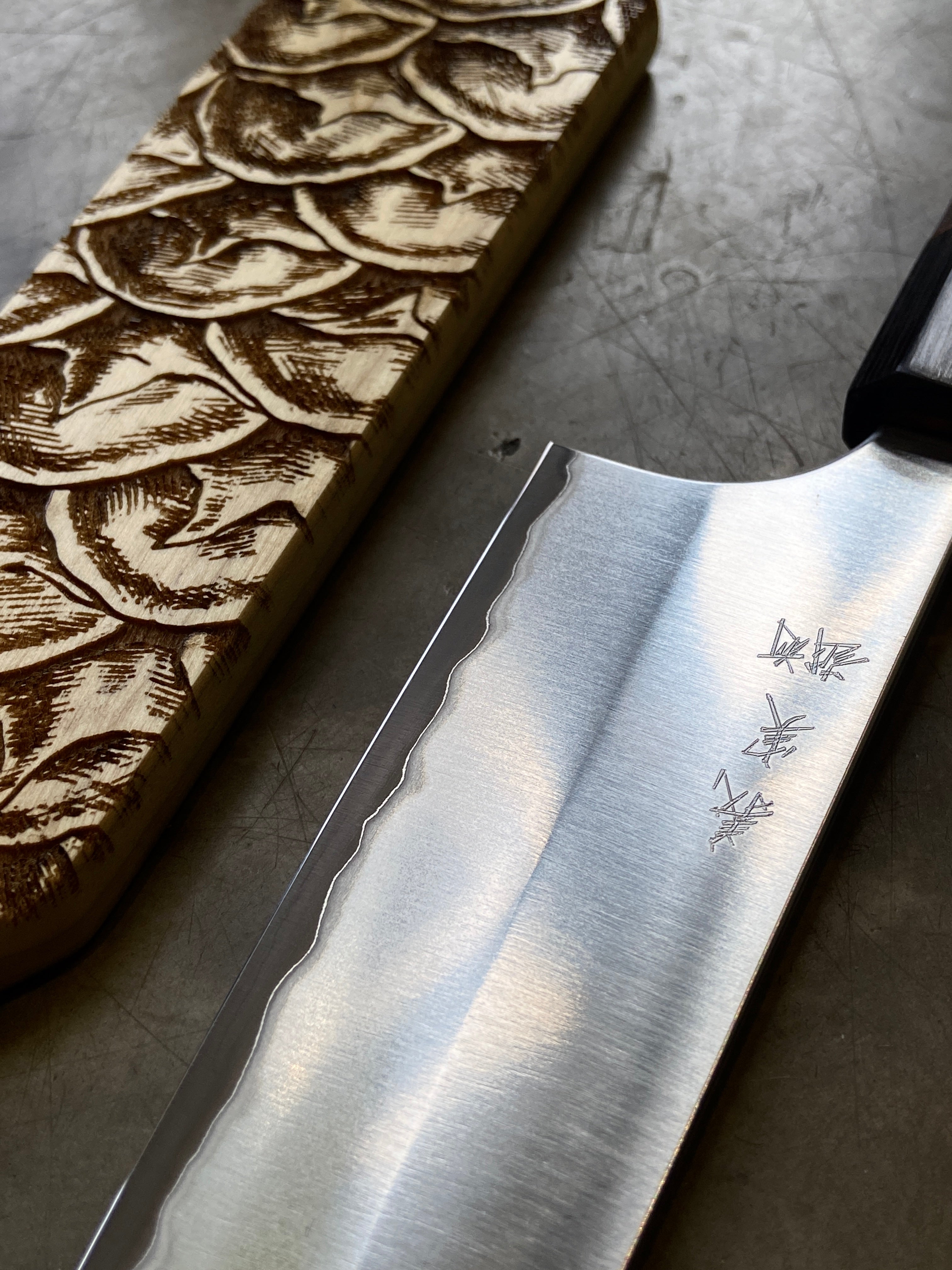 Instagram Special - Yoshimi Echizen 165mm Stainless Clad White #2 Migaki Santoku