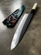 Tangetsu 210mm White #1 Kurouchi Wa-Gyuto with Hand-Painted Saya