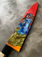 Gesshin Ittetsu 210mm White #2 Hon-Kasumi Wa-Gyuto with Hand-Painted Saya