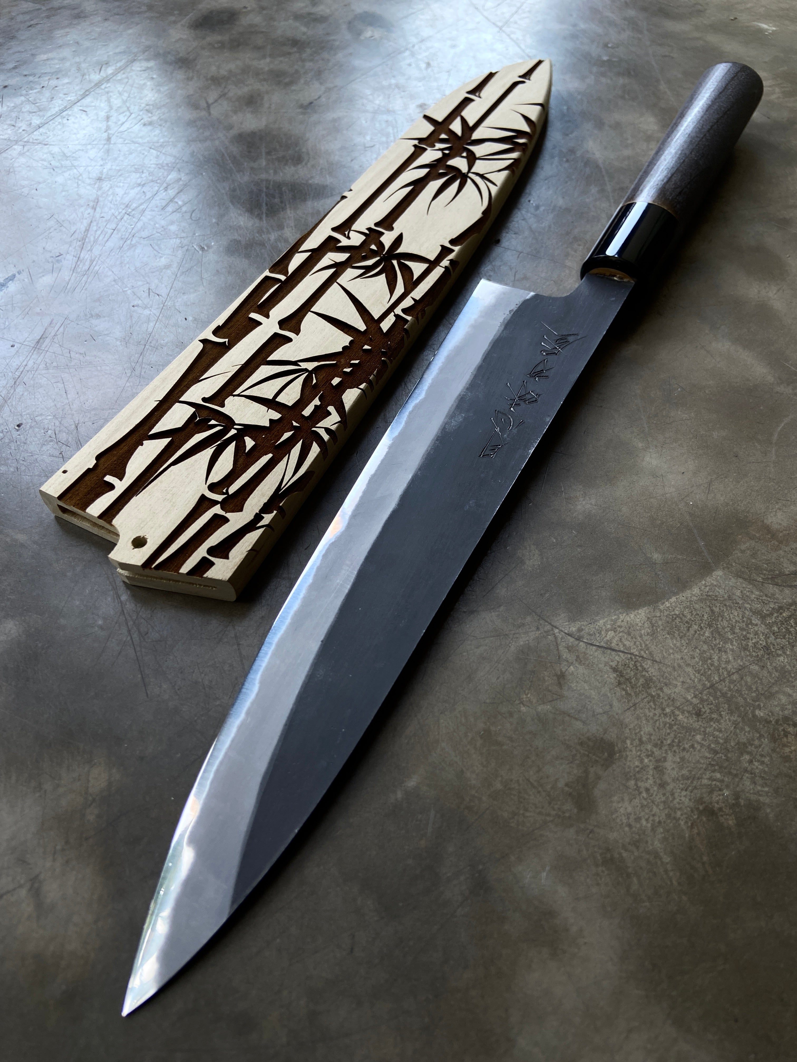 Instagram Special - Gesshin Ajikataya 240mm White #2 Kurouchi Wa-Gyuto