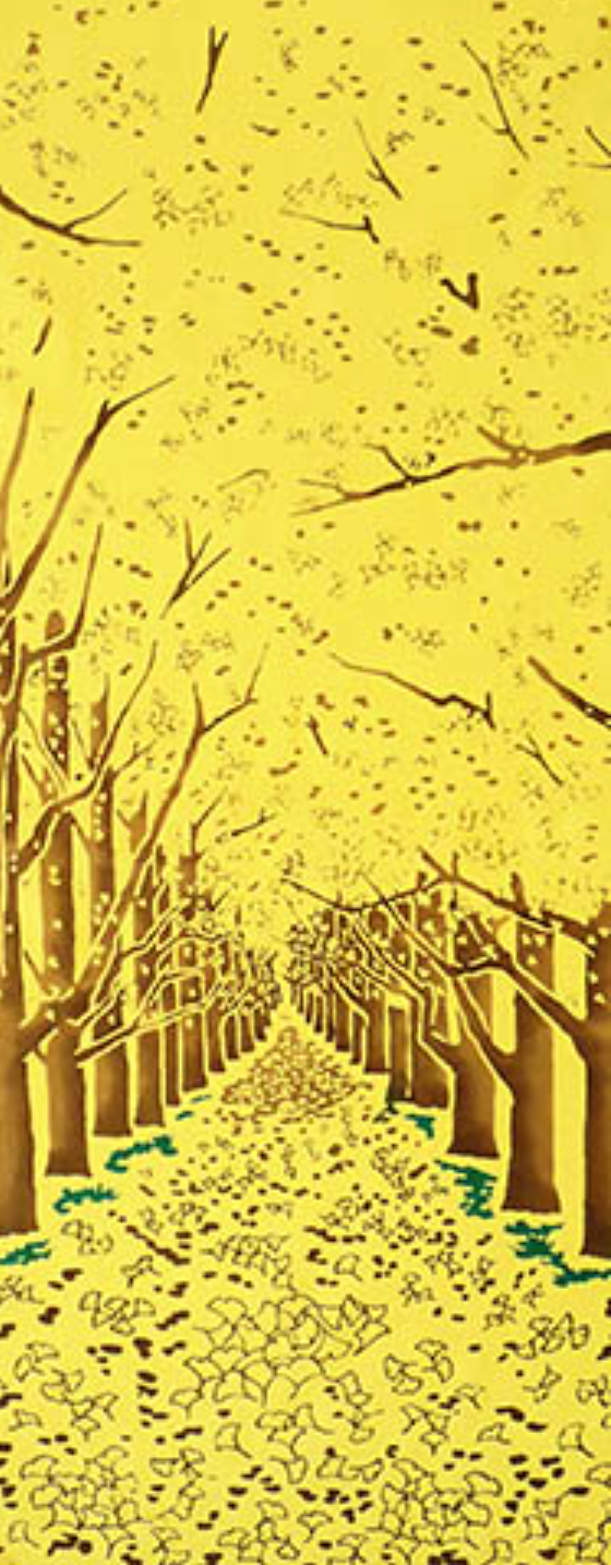 Tenugui -Ginnan Namiki (Line of Ginko Trees)